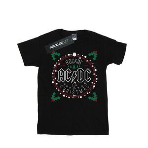AC/DC Girls Christmas Circle Cotton T-Shirt / Black
